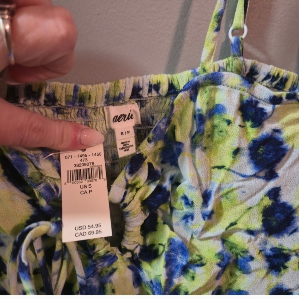 NWT Small AE Floral Mini Dress Summer Cottagecore Coquette Y2k Festival Flowy - Picture 2 of 5